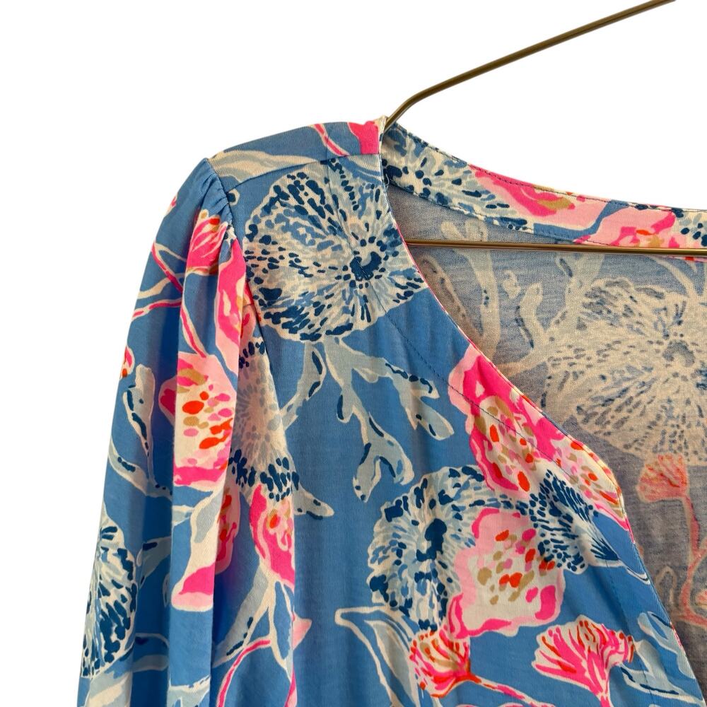 Lilly Pulitzer Women's Blue Bahamian Rhapsody T Shirt Dress, Cotton, Size XXL - Picture 7 of 9